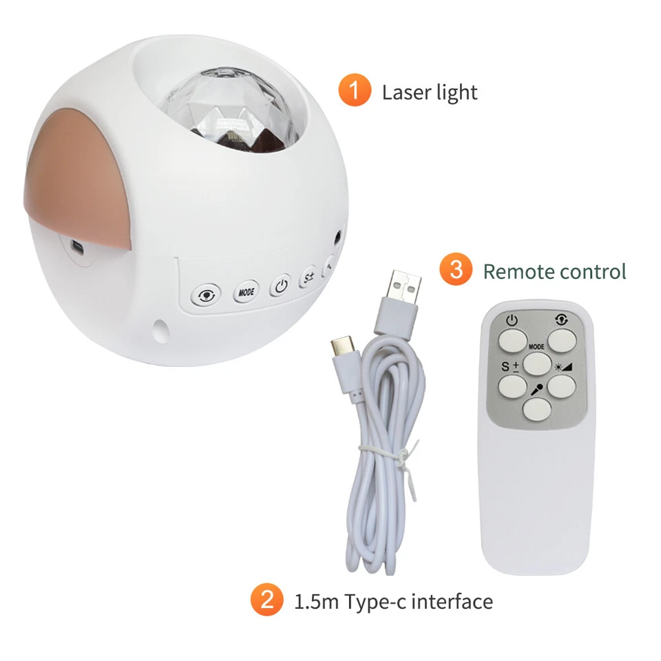 Proyector 3D Aurora Galaxy Estrella Nebulosa Nube Proyector con Control Remoto Noche Foto 3 de 4