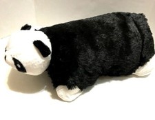 Panda Pillow Animal Plush Pet 16" - Large Black  White 