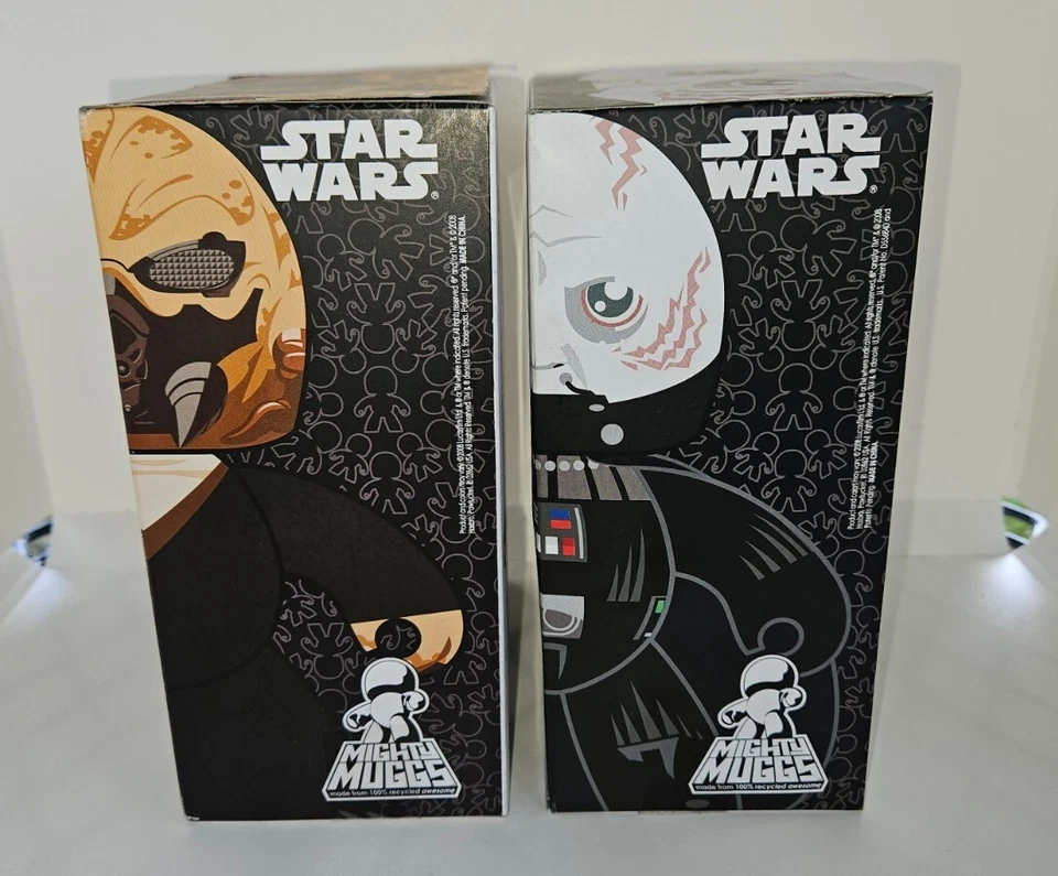 LOT 2 Star Wars 2008 MIGHTY MUGGS Darth Vader & Plo Koon 6" Vinyl Figure HASBRO - Image 4 of 4