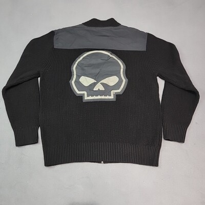 Harley-Davidson Men's Willie G Skull Cardigan Sweater Zip Jacket NWT Sz XL 