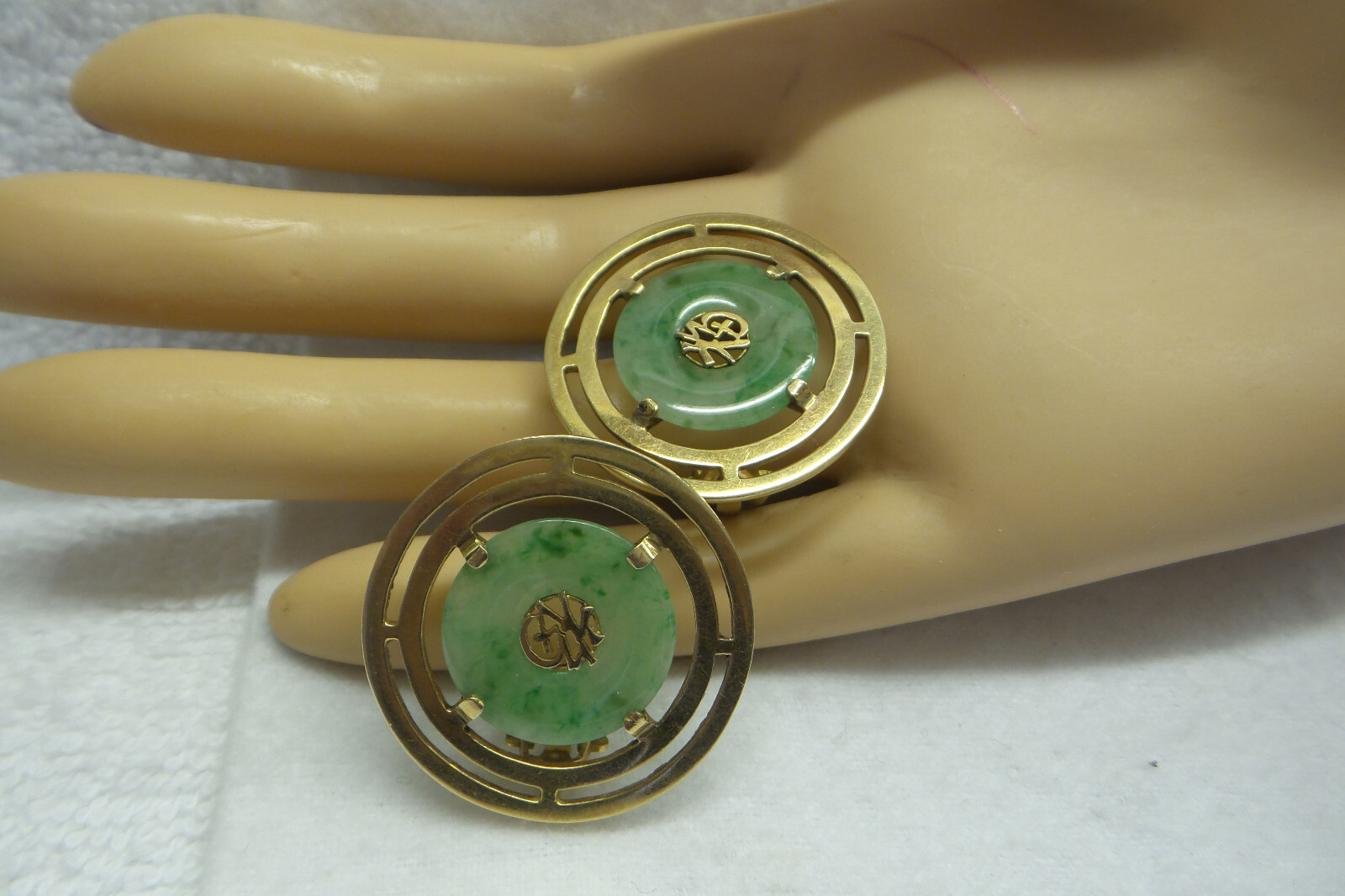 1940's Retro Large Solid 14kt Concentric Circles … - image 9