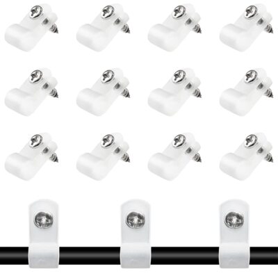 50pcs 1/2'' Nylon R-Type Cable Clips Wire Clamps with Screws for Management