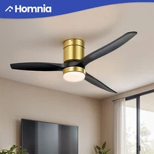 52 Inch Modern Classic Ceiling Fan w/ Light Remote Control 6 Speeds Reversible