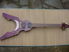 RARE TANGLEWOOD WARLORD V TYPE ELECTRIC GUITAR PURPLE PHOTOFLAME BODY AND NECK