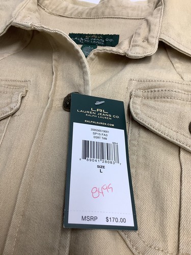 LRL Lauren Jeans Co Khaki Coat Womens Size L 210828MGO/WCA - Picture 4 of 10
