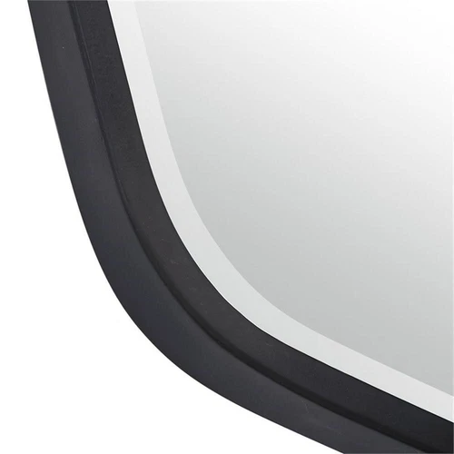 Uttermost Duronia Unique Shape Elegant Curves Iron Metal Mirror in Satin Black - Picture 5 of 8