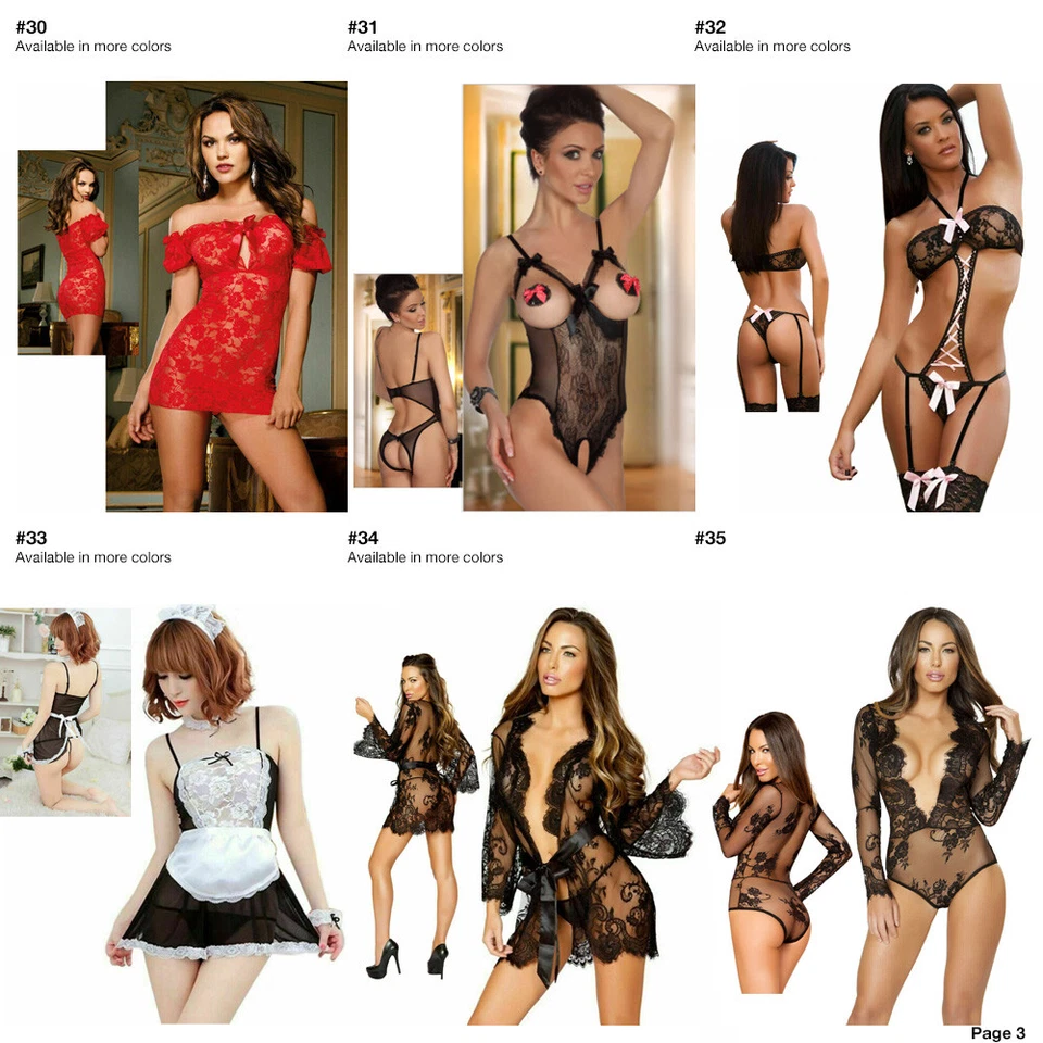 Conjunto de ropa interior, ropa de dormir y disfraces para mujer, babydoll Foto 4 de 4