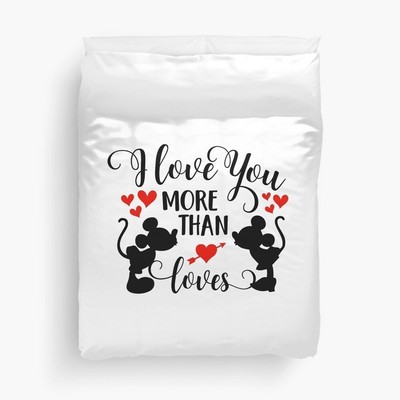 I Love More Than Loves Mickey Minnie Bettbezug