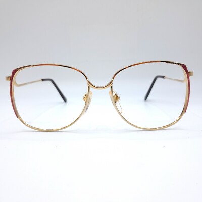 Bolero elegante Damen Vintage Brille 86523 Neu 54 16 Gold/rosa Glitzer 