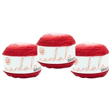 (3 Pack) Lion Brand Yarn 558-202DE Mandala Gradient Yarn, Red