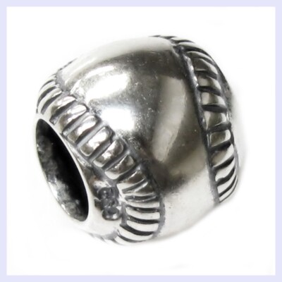 925 Sterling Silver Sport Baseball Ball League Bead for European Charm Bracelet