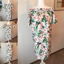 NWT Ann Taylor Factory On/Off Shoulder Tropical Print Dress Women Small