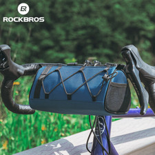 ROCKBROS Bike Handlebar Bag,Roll Top Frame Storage for MTB/Road Bikes with Strap
