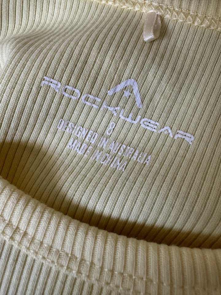 Rockwear Women’s Top Size 8 Butter Yellow Activewear Gym Yoga - image 3 of 4