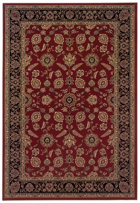 Red Bordered Flowers Scrolls Area Rug 271C3 - Aprx 7' 10