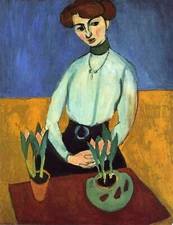 HENRI MATISSE Art Poster or Rolled Canvas Print "GIRL WITH TULIPS"
