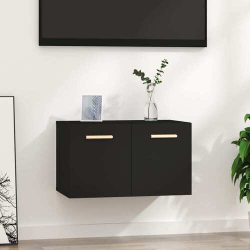 NNEVL Wall Cabinet Black 60x36.5x35 cm Engineered Wood - Picture 1 of 9