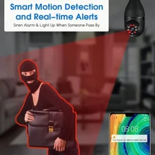 1080P WiFi Bulb Camera Black – Motion Detection, Alarm Recording & Two-Way Audio