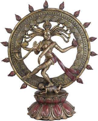 Large Hindu Supreme God Shiva Nataraja in Aureole of Fire Dance of Destruction S