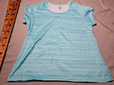 Champion Shirt Womens XL Blue Active Duo Dry Athletic Workout Tee Preformance
