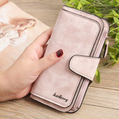 Women Bifold Leather ID Card Holder Long Wallet Clutch Billfold