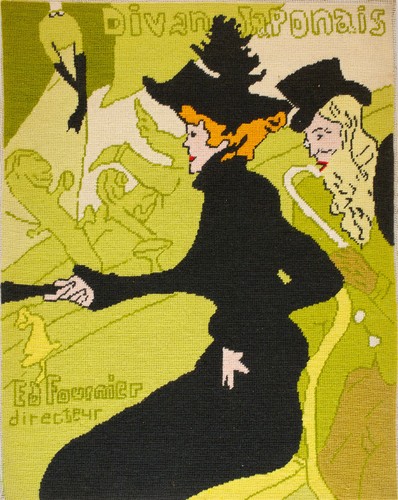 Divan Japonais by Toulouse-Lautrec Hand Petit-Needlepoint Canvas - Picture 1 of 2