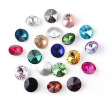 100pcs Glass Crystal Rhinestone Color Rivoli Strass Jewels stones