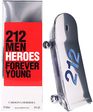 212 Heroes Forever Young by Carolina Herrera for Men EDT Spray Cologne 3.0oz New
