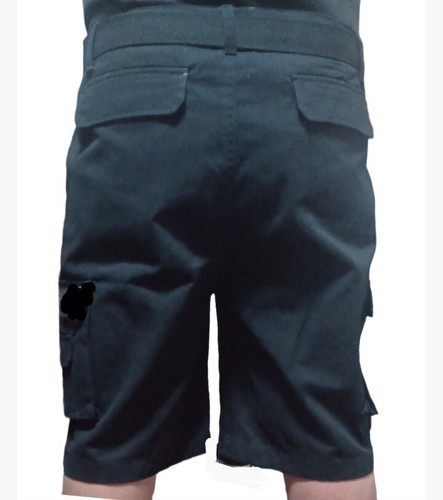 Men's Black Cargo Short Waist 34 Denim Golf Outdoor Workwear Pockets Belted - Picture 6 of 8