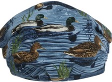 Mascarilla facial Mallard Ducks In Pond/azul espalda triple capa doble cable totalmente equipada