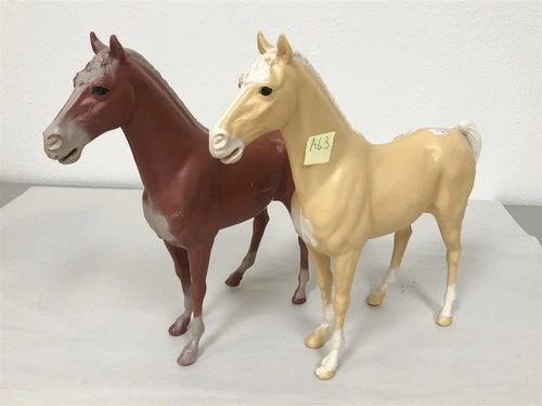 1960s MARX JOHNNY WEST SET OF TWO HORSES CLEAN NO BREAKS LOT #63
