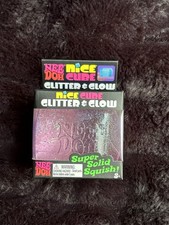 Needoh Glitter And Glow Nice Cube Squishy Purple New In Box