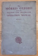 Original Morris Oxford Series II Saloon & Traveller Operation Manual No. AKD 616