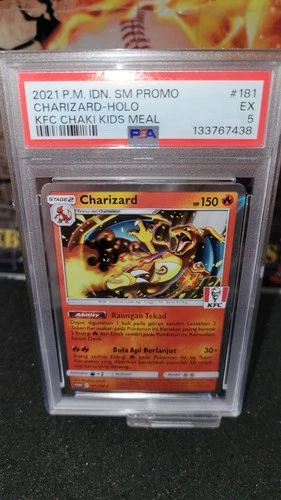 2021 Pokemon Indonesian Promo Charizard Holo KFC Chaki Kids Meal #181 PSA 5