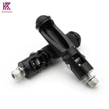 2x Universal CNC Motorcycle Foldable Footpegs Foot Peg Rest Rearset Racing Black