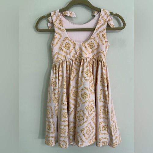 INDIE BLUE Girl's Orange Bohemian Liza Maxi Sundress in Floral Diamond Size 10Y - Picture 3 of 9