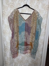 Unbranded Reversible Pashmina Poncho Shawl Wrap One Size Hippie Boho Laganlook