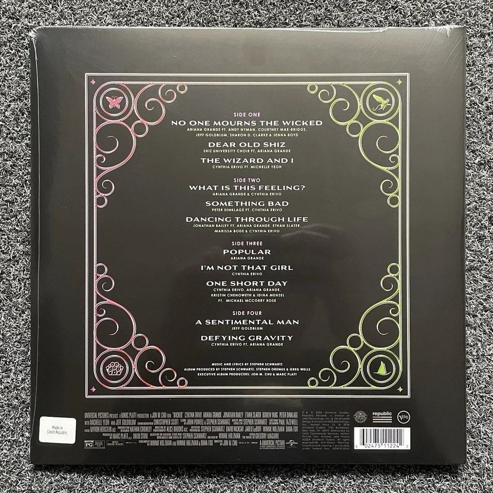 Wicked Picture Disc Vinyl & Signed Autographed Print Ariana Grande Cynthia Erivo - Image 3 of 4