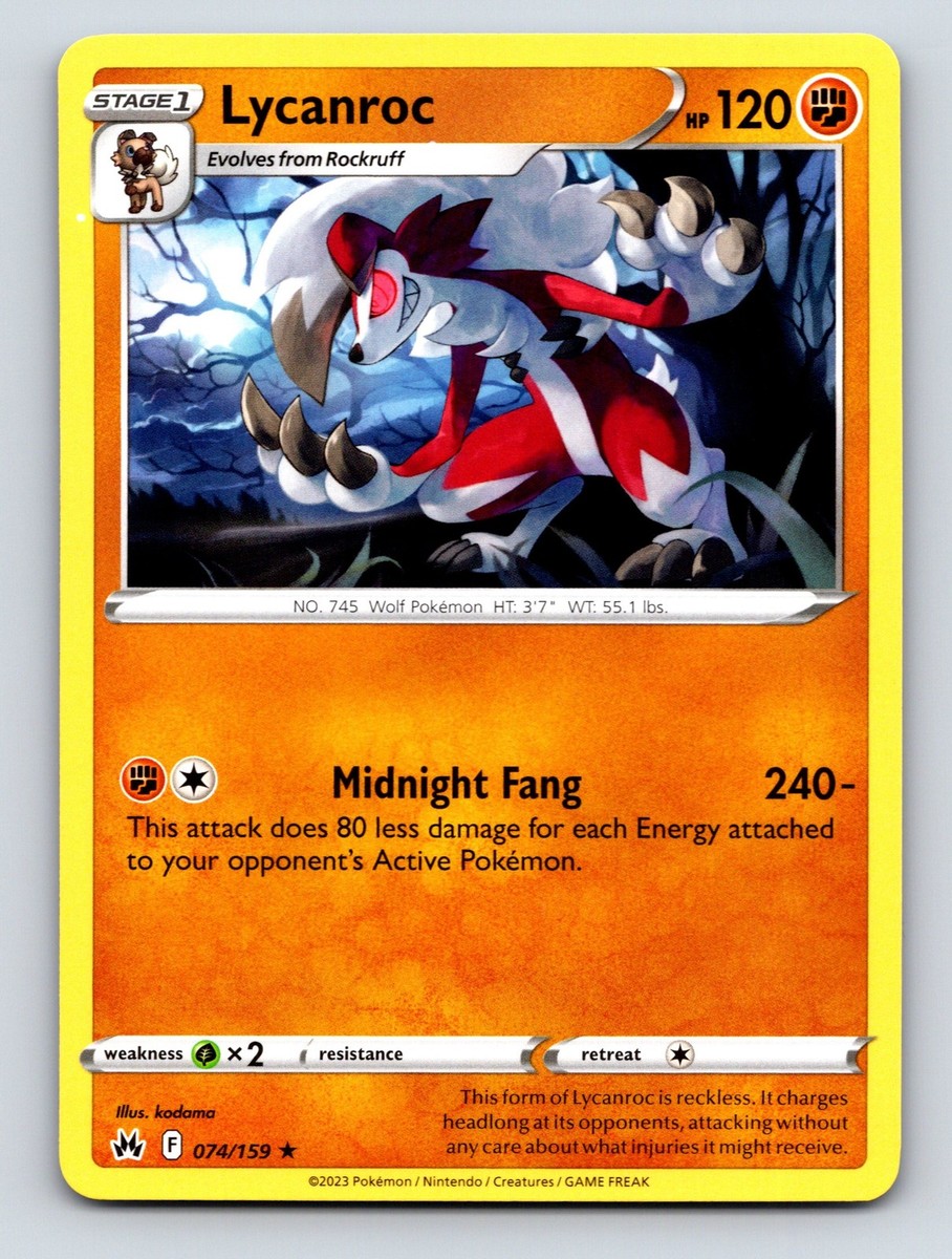 Stage 1 Lycanroc HP 120 Midnight Fang Attack Rarity Orange Vibrant Stage 1 Lycanroc HP 120 Midnight Fang Attack Rarity Orange Vibrant