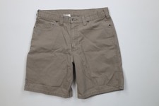 Vintage Y2K Carhartt Mens 33 Faded Spell Out Ripstop Above Knee Shorts Beige