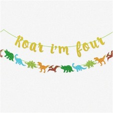 Dinosaur Birthday Banner for Kids' Party Decor