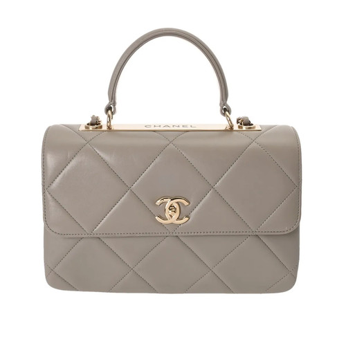 Chanel Largetopuhandoru Flap Bag Torendeicc A69923 Shoulder Bag Gray #WB823