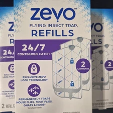 Zevo Flying Insect Trap Refill Cartridges -Easy to Use (12 Refill Cartridges)