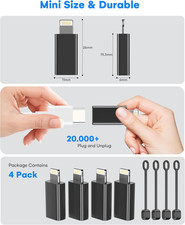 Mfi Certified USB C to Lightning Adapter 4-Pack
