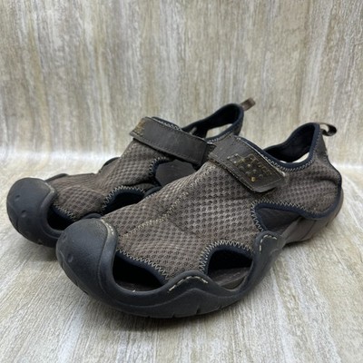CROCS 15041 Brown SwiftWater Mesh Fisherman Deck Sandals  display picture 2