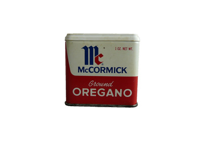 Vintage McCormick Ground Oregano Tin Pre-Barcode 1 Ounce