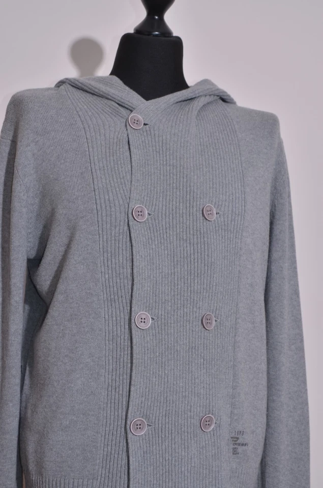 Cárdigan para hombre Diesel Jersey Gris Tejido Doble Pecho Con Capucha Talla XL Foto 2 de 4