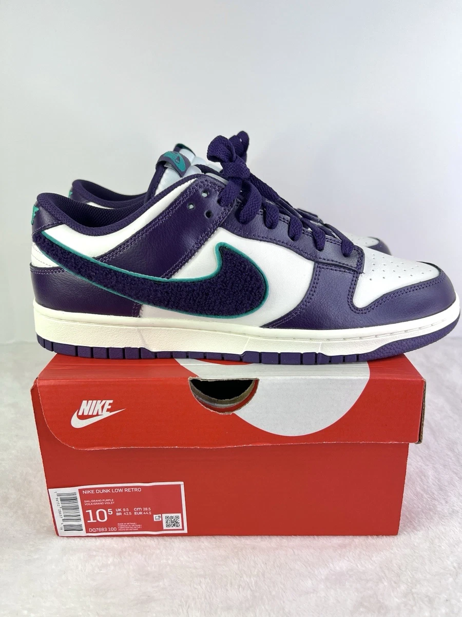 Nike Dunk Low Chenille Swoosh - Grand Purple | eBay
