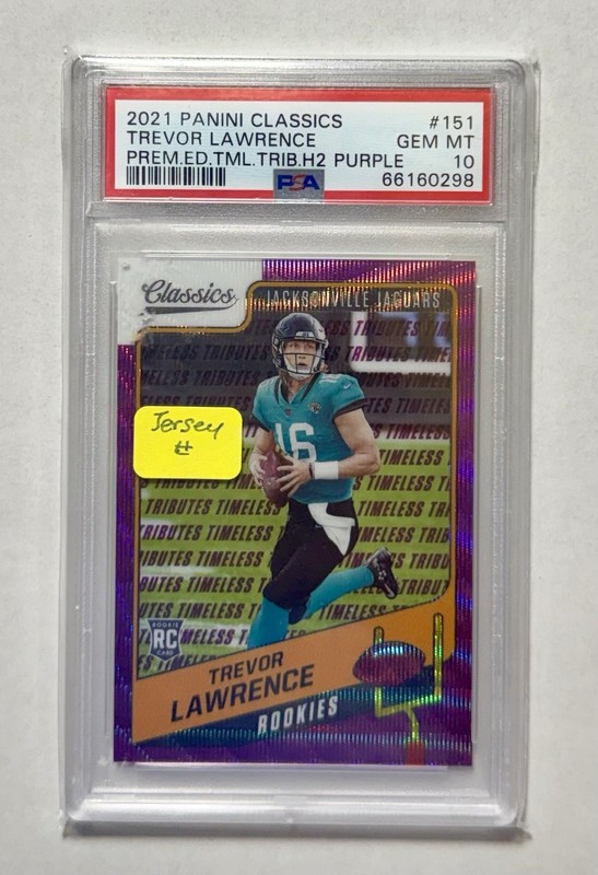 2021 Panini Classics Football - Trevor Lawrence Jersey #(1/1) /50 PSA 10 #151 RC