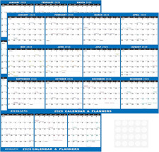 24" X 36" 2026 Wall Calendar Folded Wet Dry Erase 12 Month Annual Yearly Wall